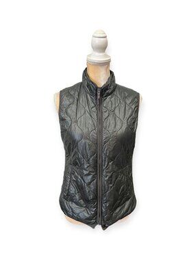 J Crew Quilted Layering Vest Size S Small Dark Gray Puffer